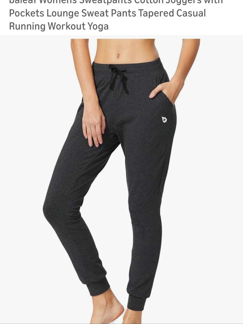 Baleaf Women's Dark Charcoal Drawstring Joggers 2 For The Price Of One - Picture 8 of 8